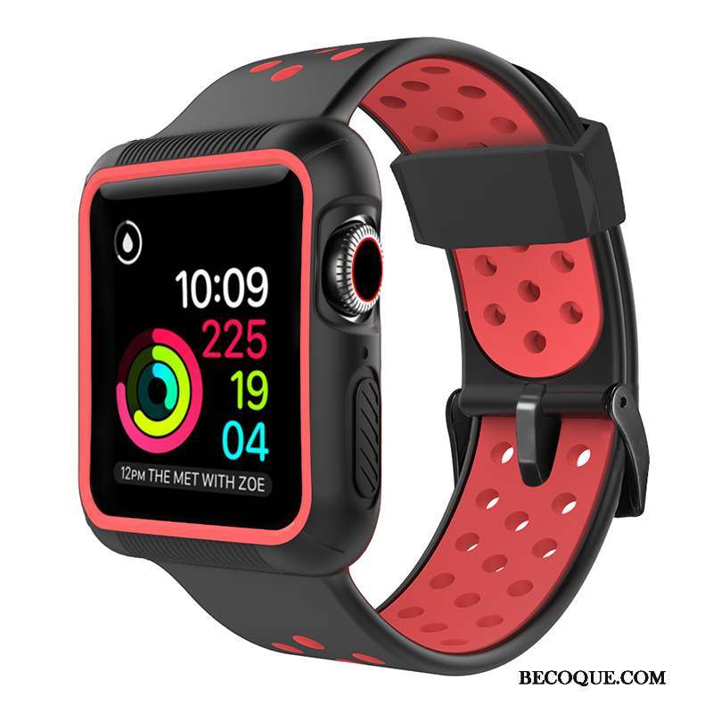 Apple Watch Series 5 Sport Silicone Coque Rouge Protection