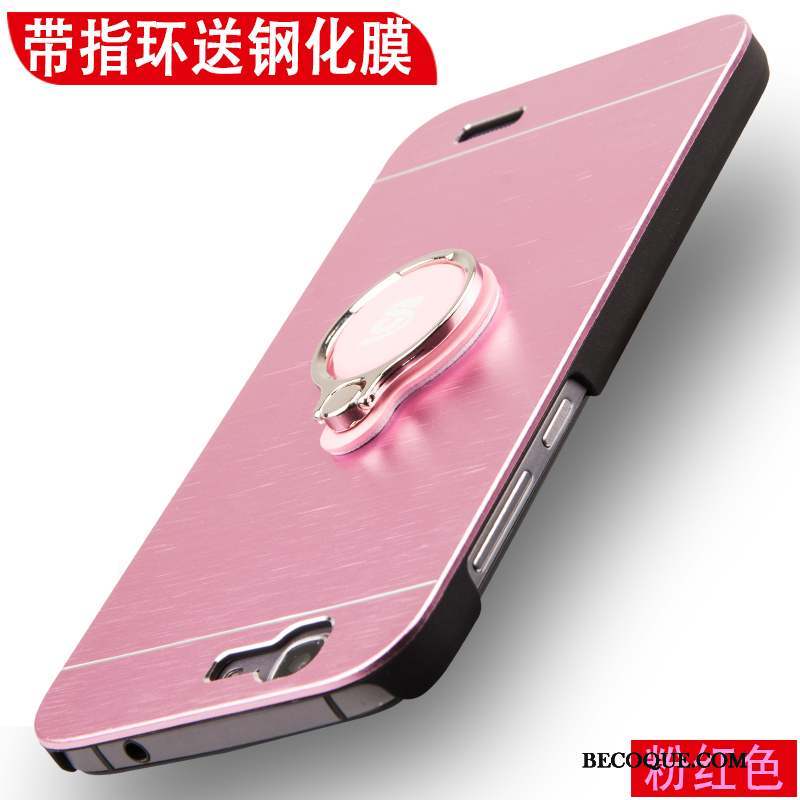 Huawei Ascend G7 Délavé En Daim Tendance Coque De Téléphone Rose Métal Protection