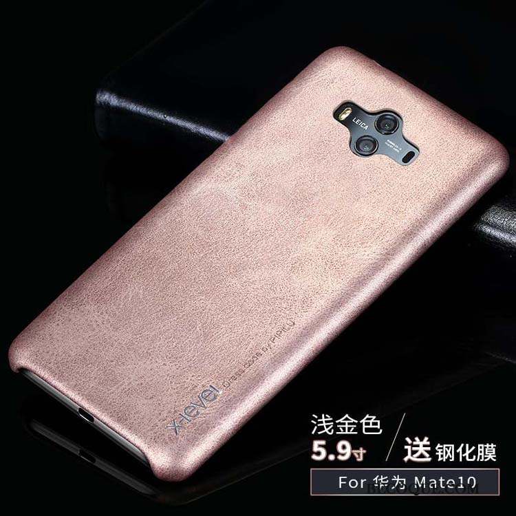 Huawei Mate 10 Business Clair Coque Incassable Or Cuir