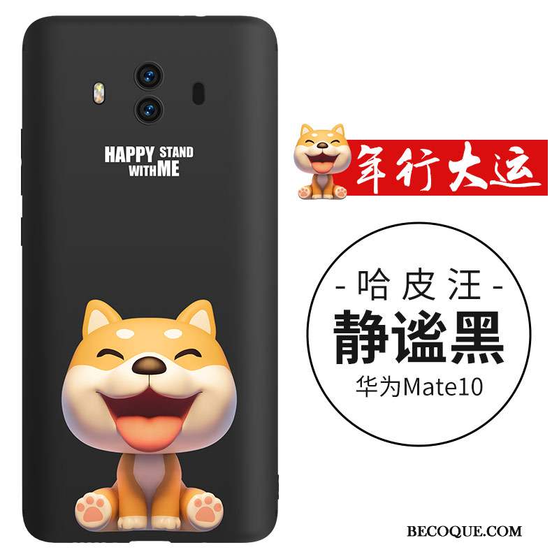 Huawei Mate 10 Coque Charmant Silicone Tendance Dessin Animé Incassable Noir