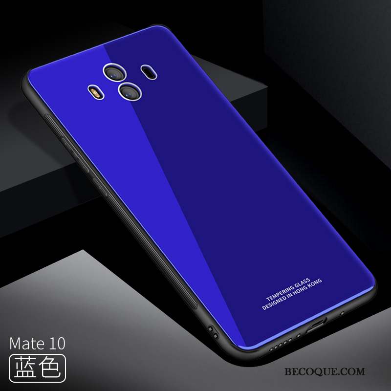 Huawei Mate 10 Tout Compris Coque De Téléphone Verre Incassable Bleu Silicone