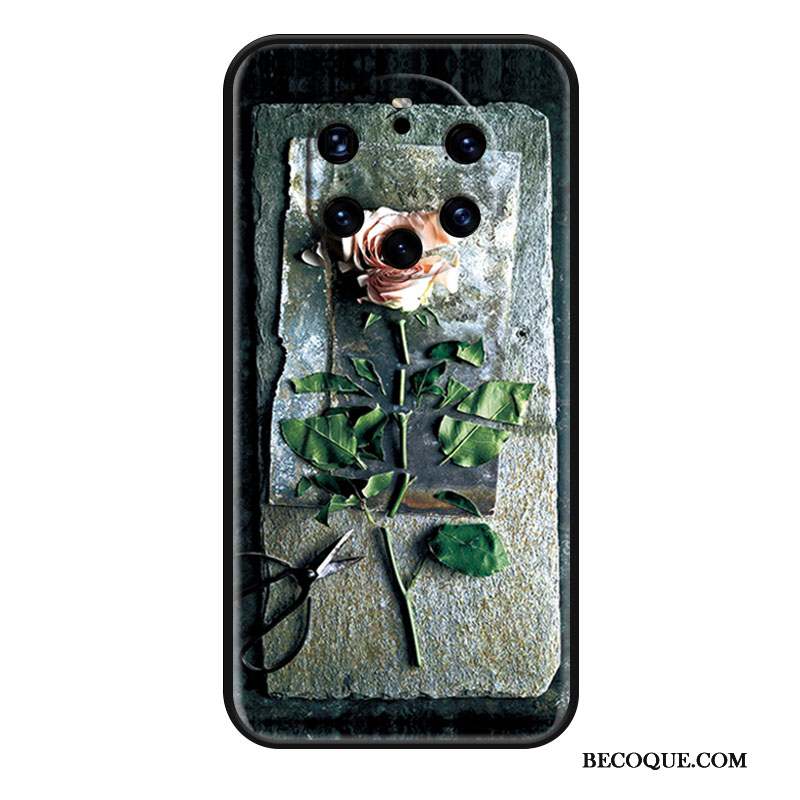 Huawei Mate 40 Rs Gaufrage Coque De Téléphone Luxe Protection Étui Rose