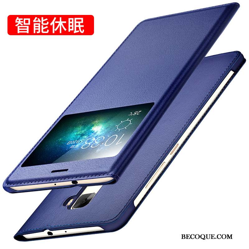 Huawei Mate S Clamshell Coque De Téléphone Incassable Étui Bleu Étui En Cuir