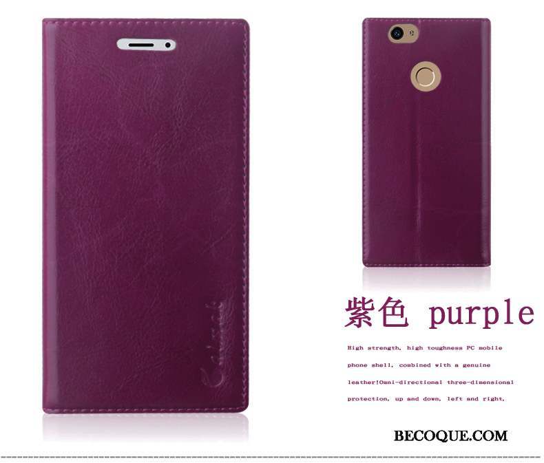 Huawei Nova Coque De Téléphone Étui Téléphone Portable Étui En Cuir Protection Violet