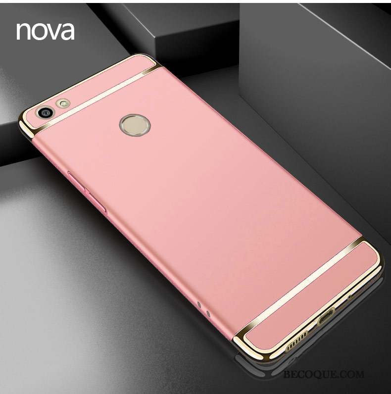 Huawei Nova Coque Étui Rose Tout Compris Délavé En Daim Protection Incassable