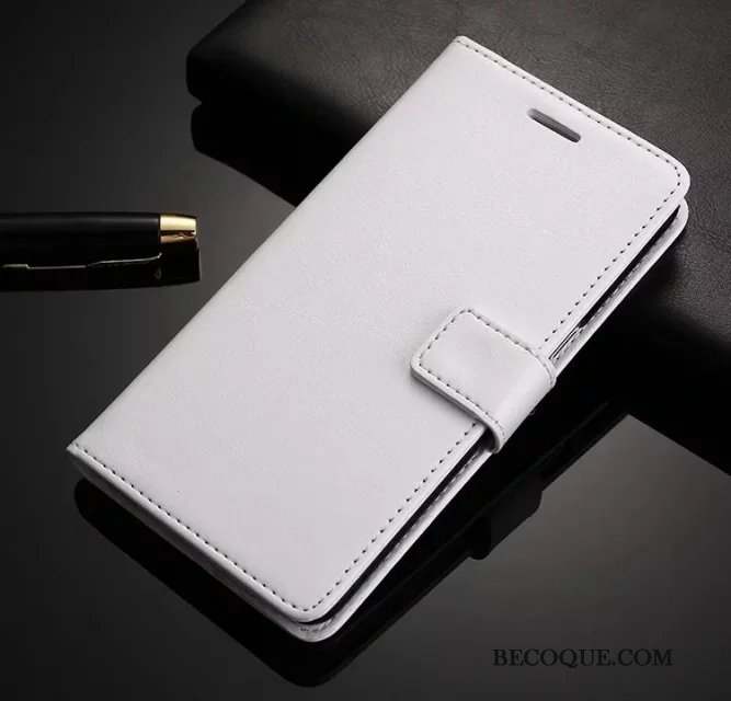 Huawei P Smart Coque Téléphone Portable Blanc Étui En Cuir