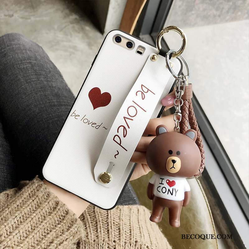 Huawei P10 Plus Coque Tout Compris Créatif Personnalité Silicone Blanc Amour