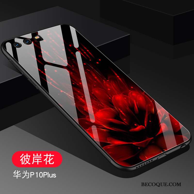 Huawei P10 Plus Coque Verre Tout Compris Étui Créatif Silicone Personnalité