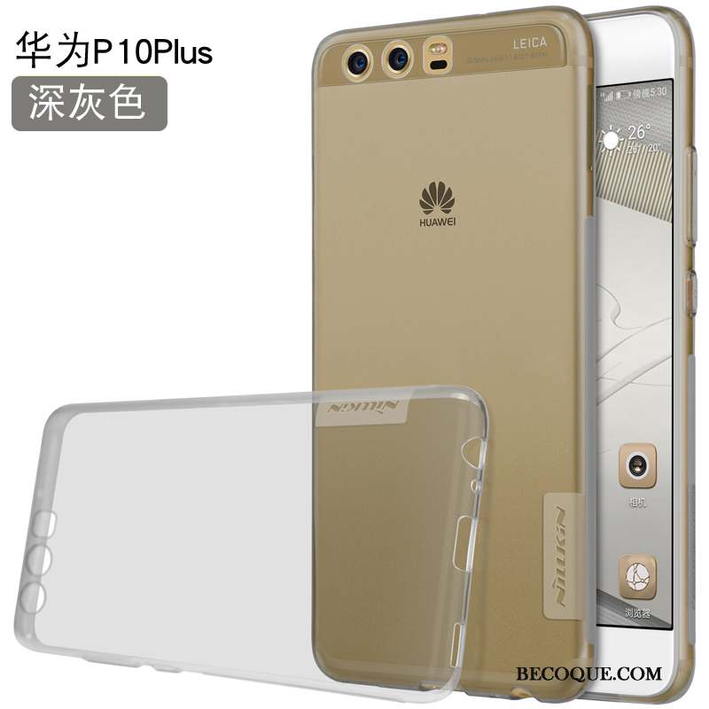 Huawei P10 Plus Incassable Coque Gris De Téléphone Or Transparent