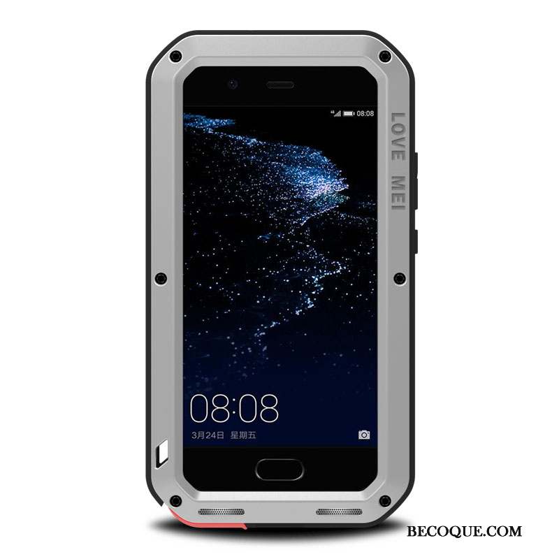Huawei P10 Trois Défenses Incassable Tout Compris Fluide Doux Coque Métal