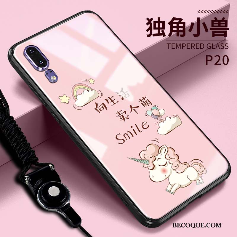 Huawei P20 Coque De Téléphone Personnalité Silicone Rose Protection Nouveau