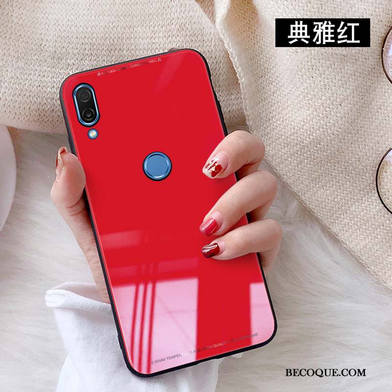 Huawei P20 Lite Blanc Rouge Coque De Téléphone Étui Membrane Verre Trempé