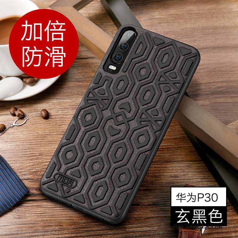 Huawei P30 Coque Personnalité Protection Tout Compris Étui Bordure Fluide Doux