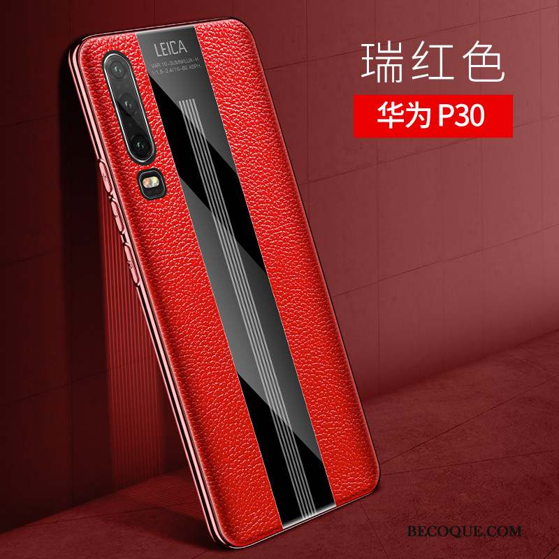 Huawei P30 Net Rouge Personnalité Coque Protection Créatif Luxe