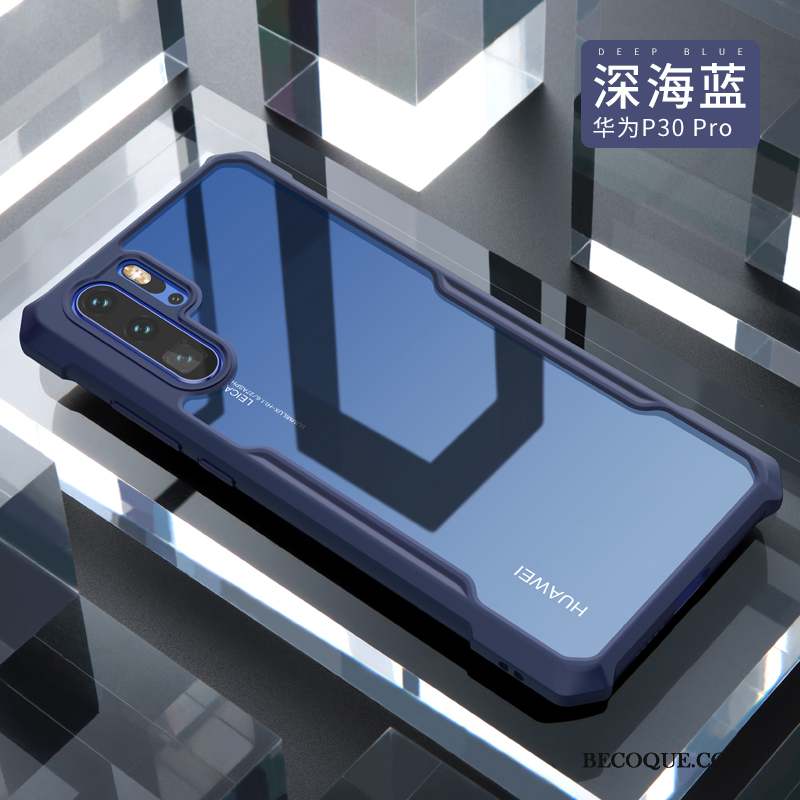 Huawei P30 Pro Coque Marque De Tendance Tout Compris Transparent Personnalité Délavé En Daim
