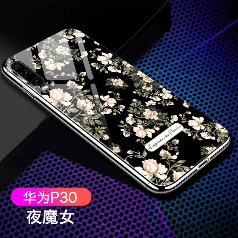 Huawei P30 Silicone Très Mince Nouveau Coque De Téléphone Noir Ornements Suspendus