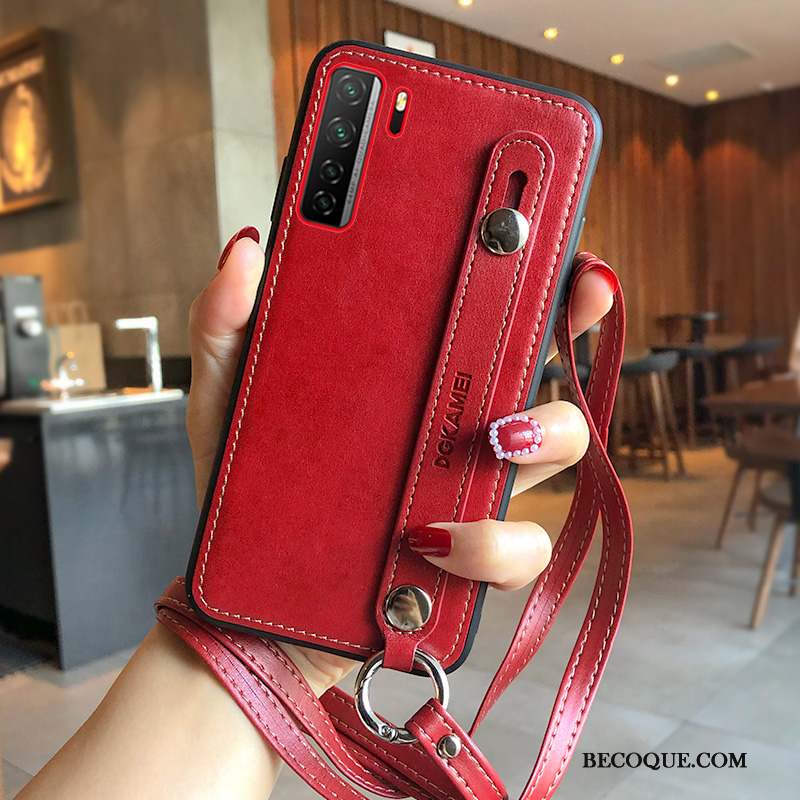 Huawei P40 Lite 5g Support Silicone Créatif Coque De Téléphone Rouge Incassable
