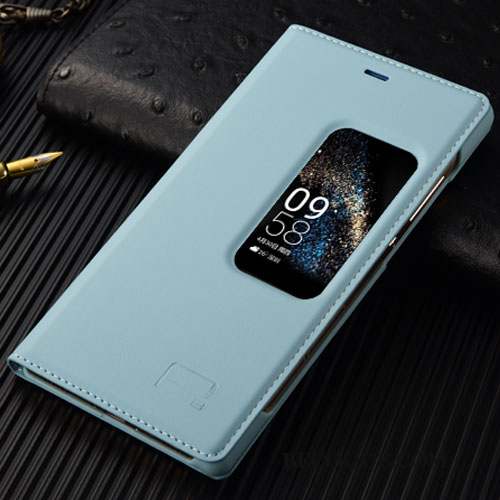 Huawei P8 Coque De Téléphone Étui En Cuir Téléphone Portable Haute Bleu Clair Protection