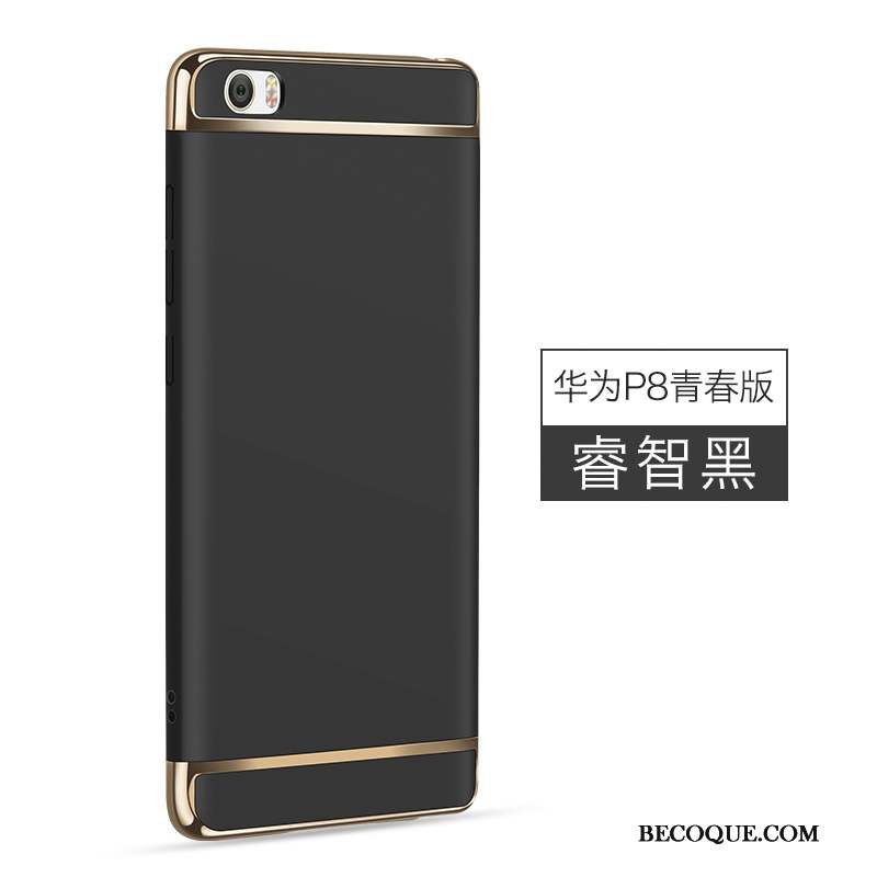 Huawei P8 Lite Coque De Téléphone Délavé En Daim Noir Étui Protection Créatif