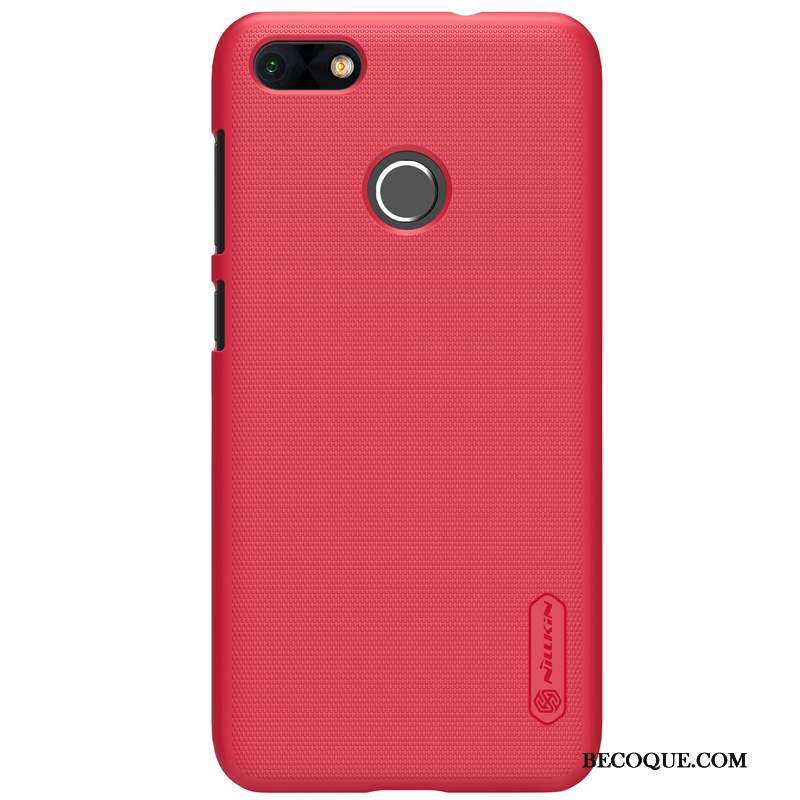 Huawei Y6 Pro 2017 Difficile Étui Téléphone Portable Délavé En Daim Coque Rouge
