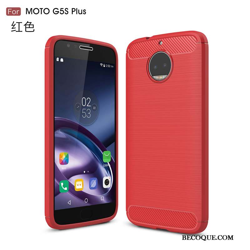 Moto G5 Plus Incassable Rouge Protection Coque Soie De Téléphone