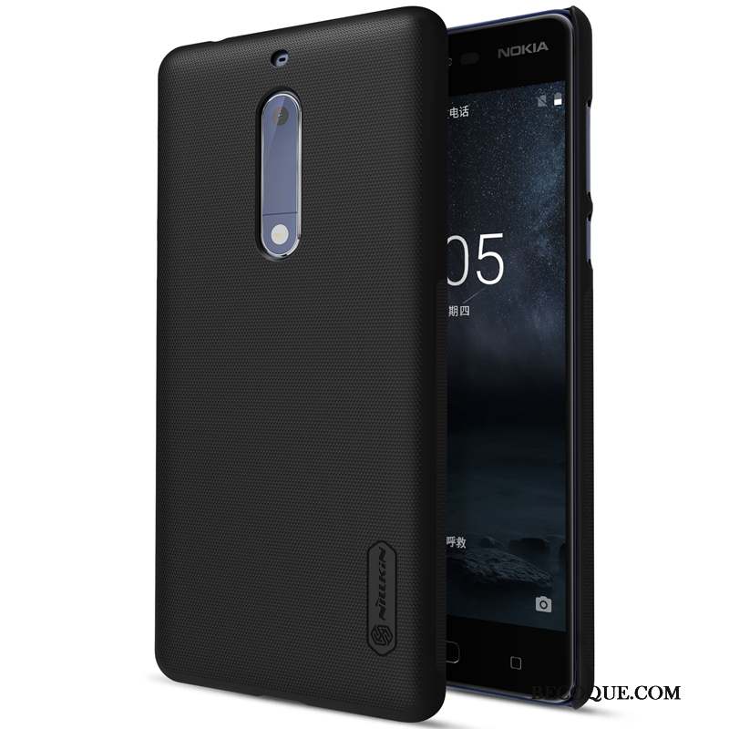 Nokia 5 Incassable Coque De Téléphone Délavé En Daim Noir Étui Difficile