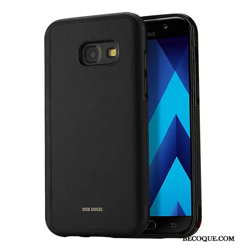 Samsung Galaxy A3 2017 Coque Carte Fluide Doux Noir Étui Cuir Incassable