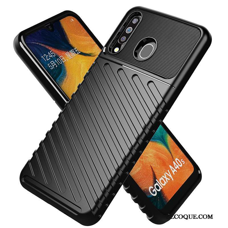 Samsung Galaxy A40s Simple Incassable Étui Coque De Téléphone Protection Noir