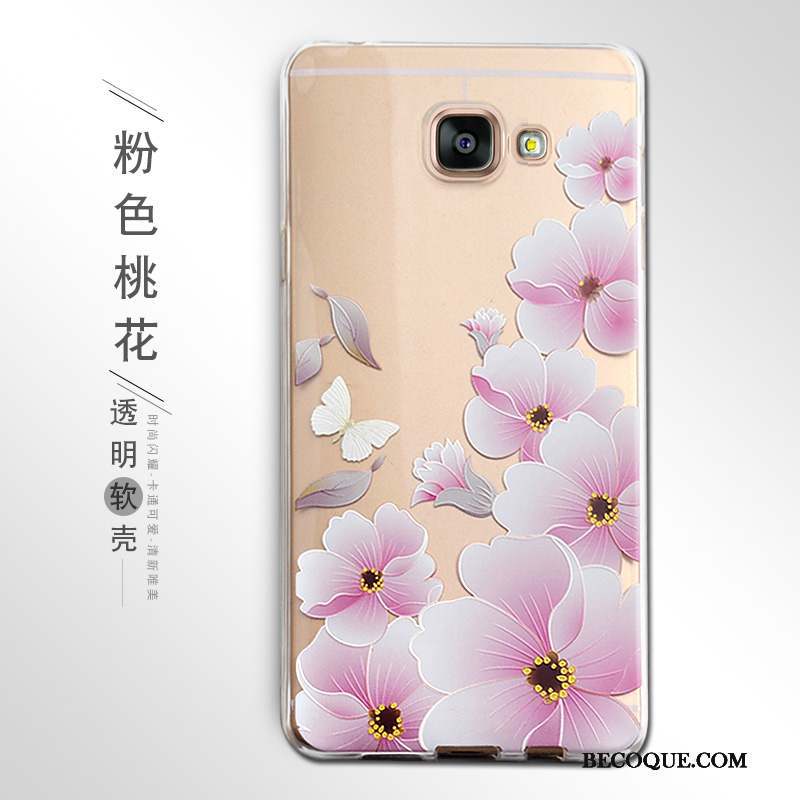 Samsung Galaxy A5 2016 Fluide Doux Tout Compris Téléphone Portable Rose Gaufrage Coque