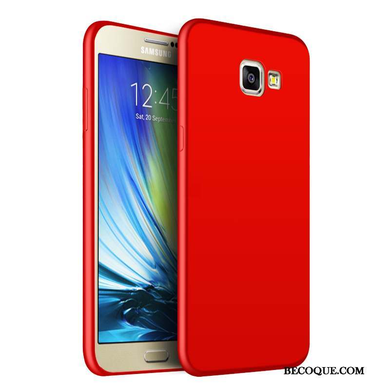 Samsung Galaxy A5 2016 Tout Compris Étui Délavé En Daim Rouge Tendance Coque