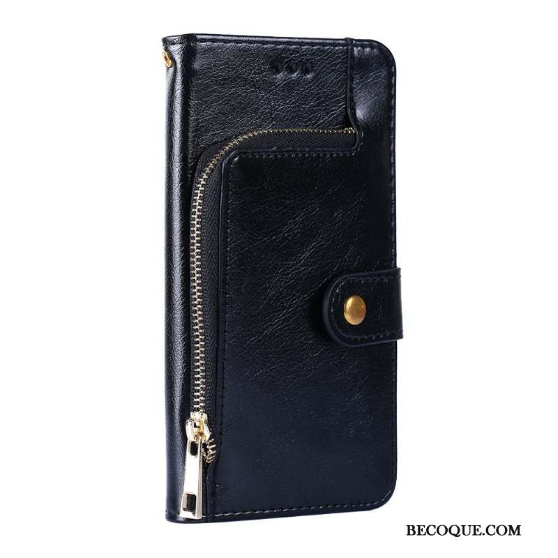 Samsung Galaxy A50 Coque Carte Modèle Fleurie Litchi Noir Portefeuille Téléphone Portable