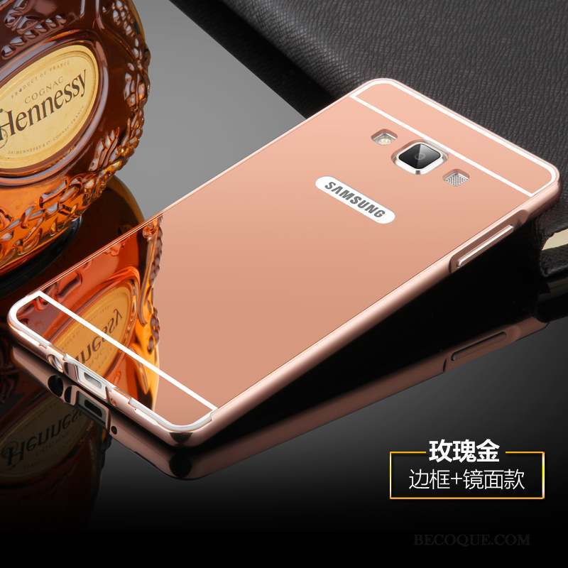 Samsung Galaxy A7 2015 Métal Or Rose Étui Protection Coque Téléphone Portable