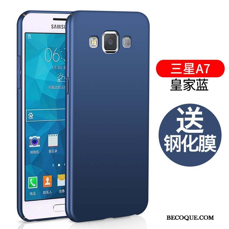 Samsung Galaxy A7 2015 Tout Compris Protection Bleu Simple Incassable Coque En Silicone