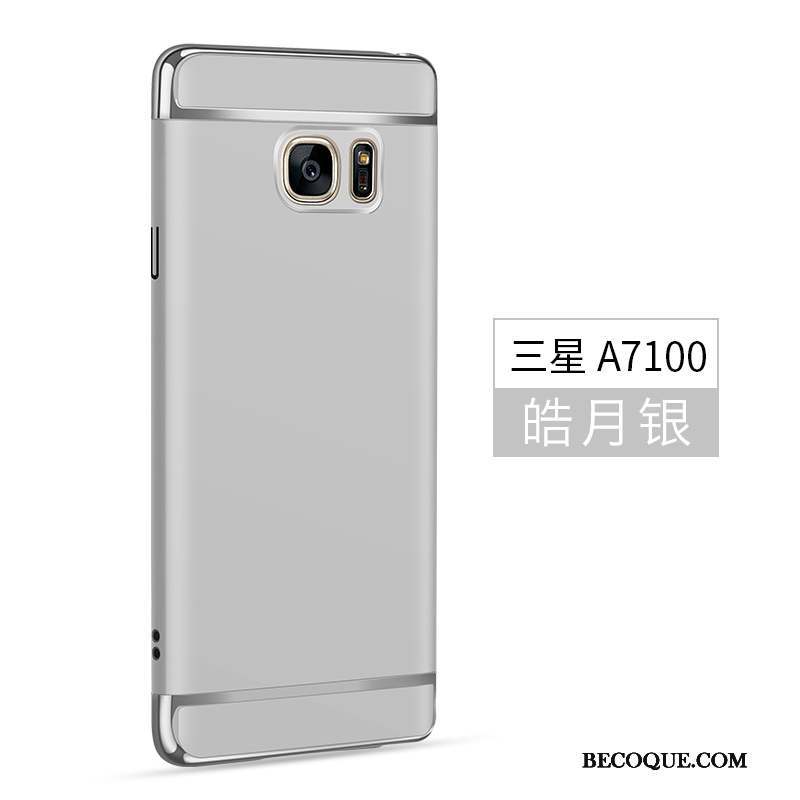 Samsung Galaxy A7 2016 Argent Téléphone Portable Coque De Téléphone Étui Délavé En Daim Tout Compris