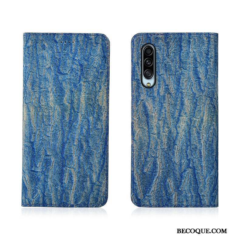 Samsung Galaxy A90 5g Coque Délavé En Daim Bleu Incassable Étui Téléphone Portable Nouveau