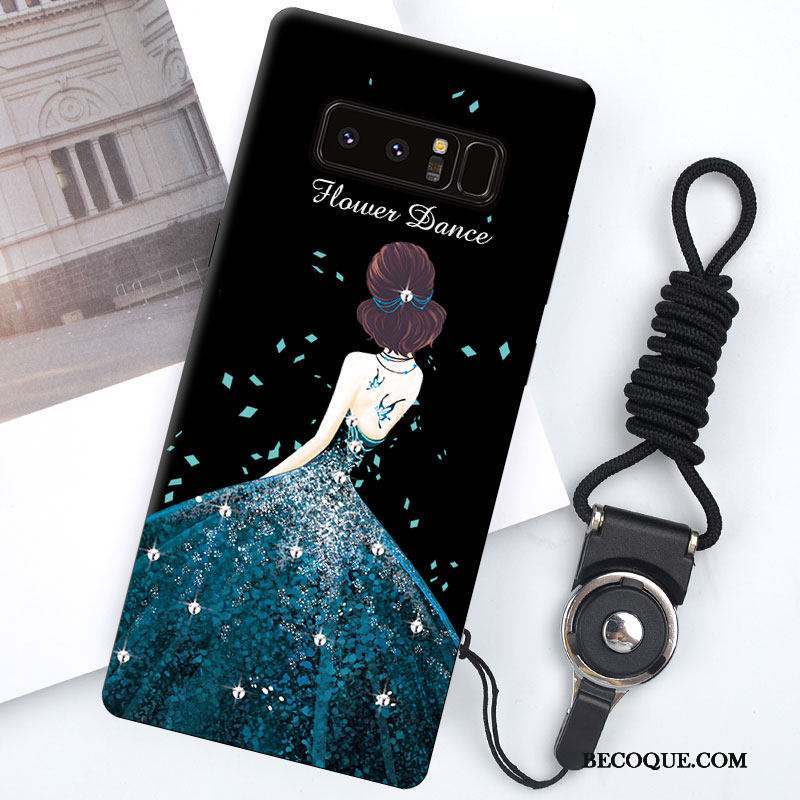 Samsung Galaxy Note 8 Protection Personnalité Noir Tout Compris Délavé En Daim Coque De Téléphone