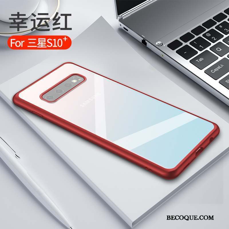 Samsung Galaxy S10+ Coque Protection Tout Compris Très Mince Rouge Mode Téléphone Portable