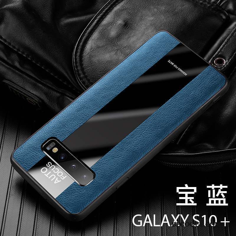 Samsung Galaxy S10+ Incassable Bleu Coque De Téléphone Luxe Business Silicone