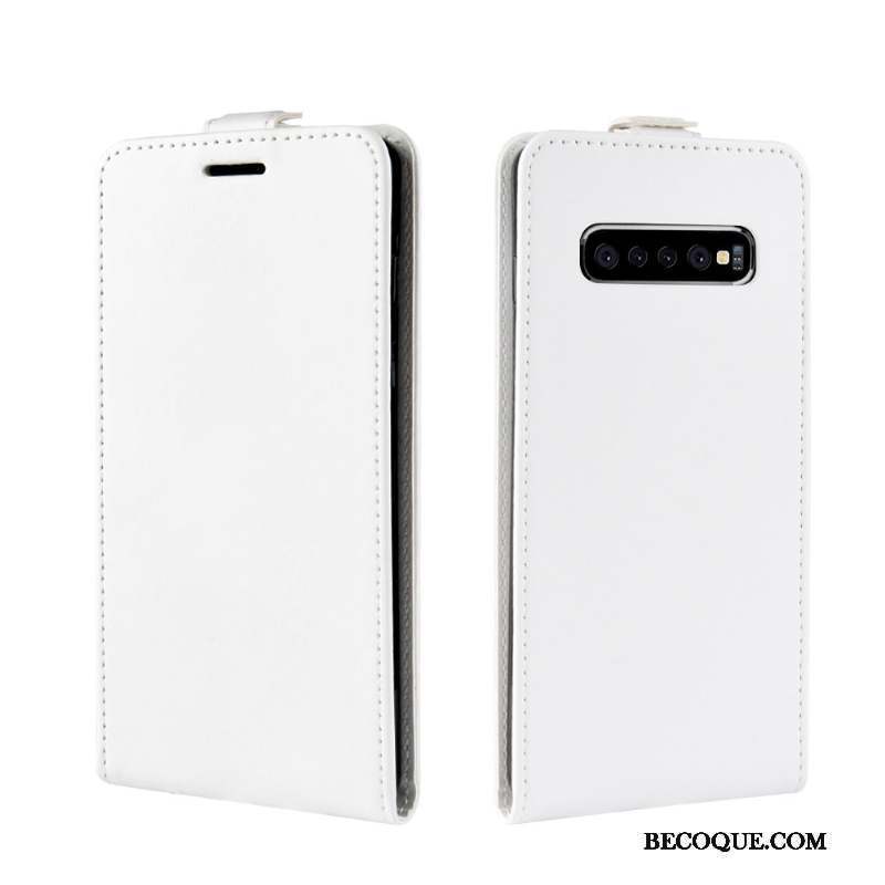 Samsung Galaxy S10+ Modèle Fleurie Coque De Téléphone Blanc Protection Étui En Cuir Housse