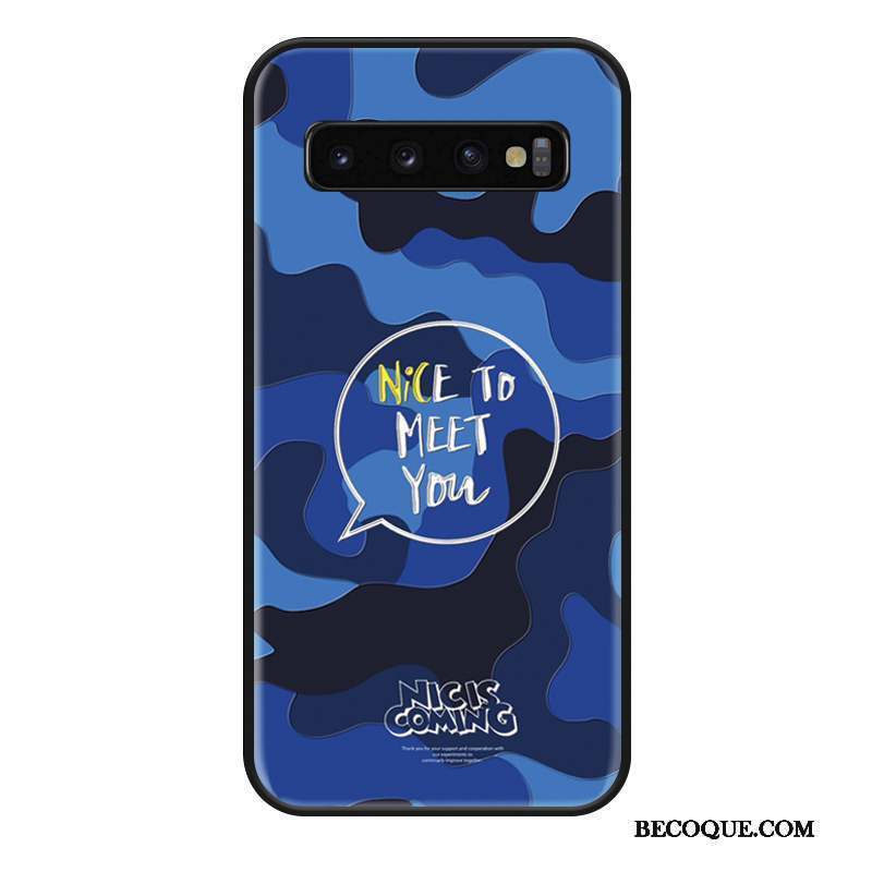 Samsung Galaxy S10 Personnalité Coque De Téléphone Bleu Protection Silicone Tout Compris