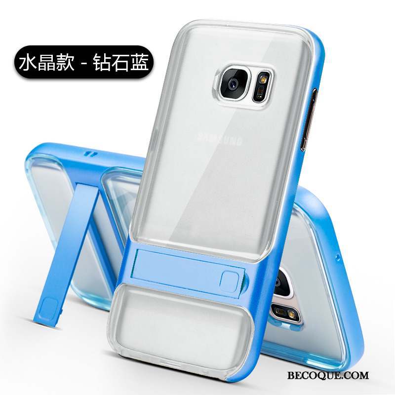 Samsung Galaxy S7 Bleu Clair Étui Créatif Silicone Coque De Téléphone Fluide Doux