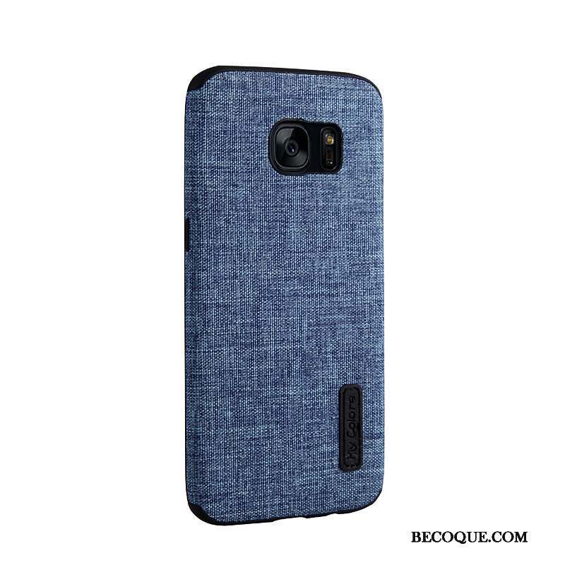 Samsung Galaxy S7 Edge Business Bleu Incassable Tissu Coque De Téléphone Protection