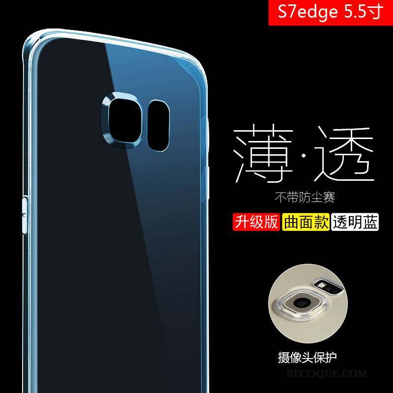 Samsung Galaxy S7 Edge Coque De Téléphone Bleu Étui Fluide Doux Protection Très Mince