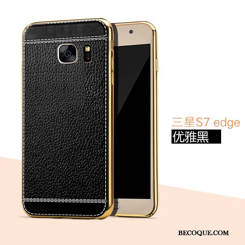 Samsung Galaxy S7 Edge Coque De Téléphone Fluide Doux Étui Tout Compris Incassable Noir