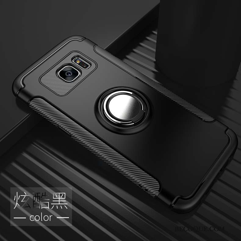 Samsung Galaxy S7 Edge Coque Tout Compris Silicone Étui Noir Tendance Créatif