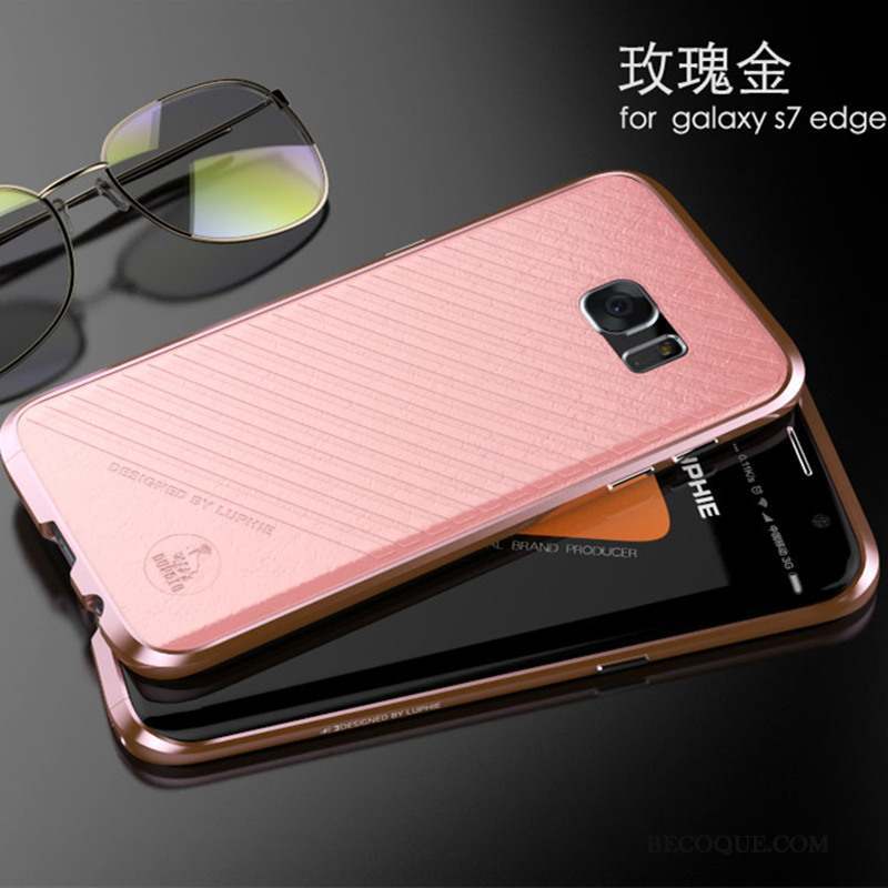 Samsung Galaxy S7 Edge Étui Coque De Téléphone Très Mince Rose Protection Border