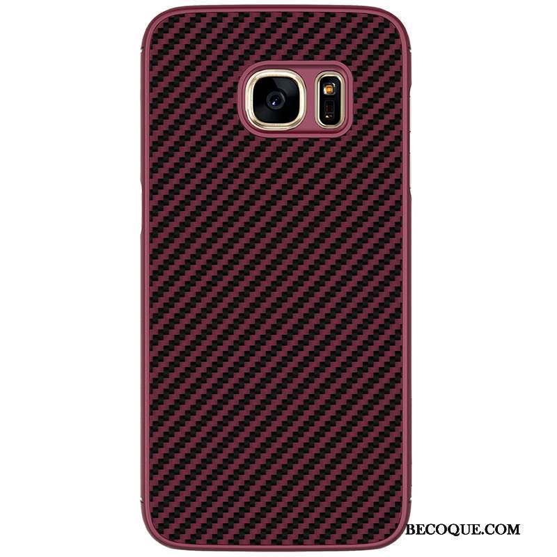 Samsung Galaxy S7 Fluide Doux Or Téléphone Portable Protection Coque De Téléphone Vin Rouge