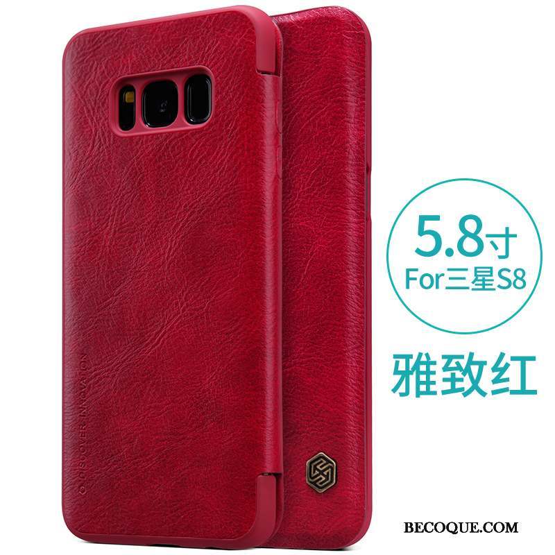 Samsung Galaxy S8 Coque De Téléphone Incassable Protection Rouge Or Étui