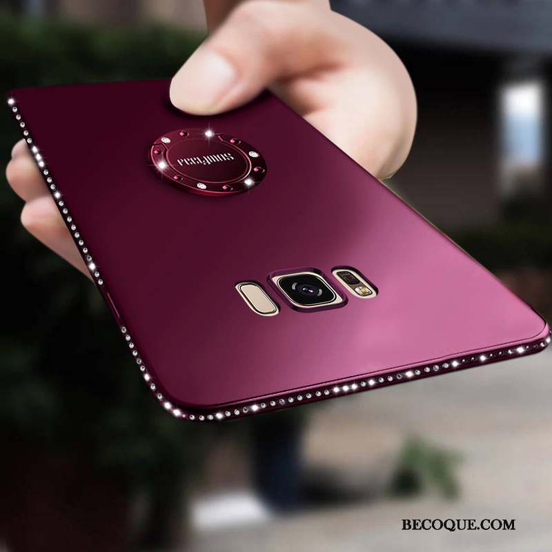 Samsung Galaxy S8 Coque De Téléphone Très Mince Créatif Violet Fluide Doux Délavé En Daim