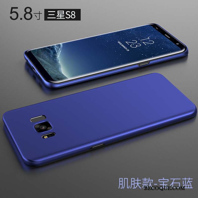 Samsung Galaxy S8 Incassable Délavé En Daim Très Mince Bleu Coque De Téléphone Tout Compris